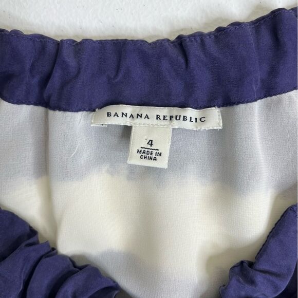 Banana Republic Stripe Silk Halter Dress Bow Ombre Blue White Lined Womens 4 - Picture 6 of 14